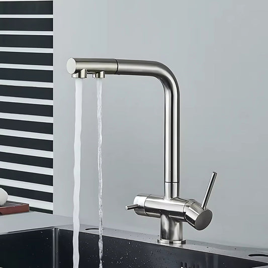 Mira Pro Three-Way Pull-Out Kitchen Faucet with Filter Tap Reverse Osmosis Compatible