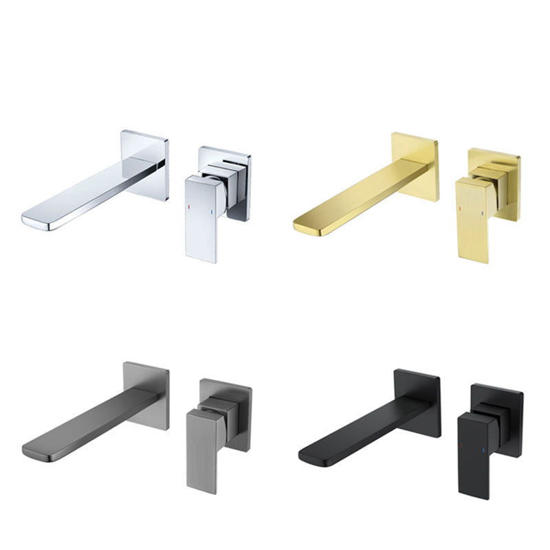 Siena Modern Concealed Wall-Mounted Bathroom Sink Faucet with Slim Spout