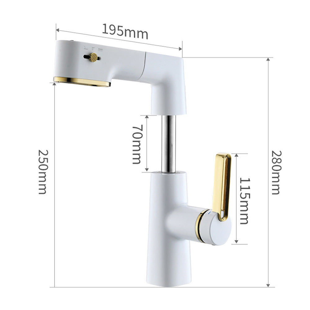 Belluno Modern Single-Handle Pull-Out Bathroom Sink Faucet with LED Temperature Display