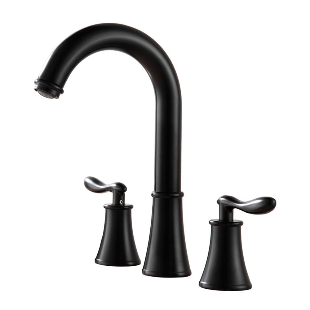 Transitional High-Arc 3-Hole Widespread Bathroom Sink Faucet