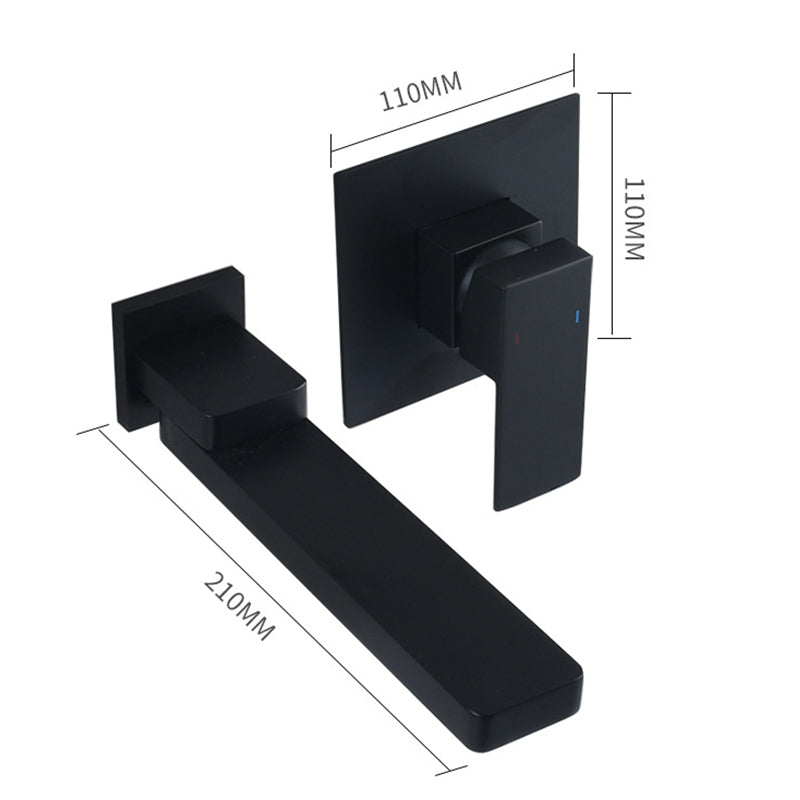 Livorno Modern Wall-Mounted Single-Handle Bathroom Sink Faucet with Square Spout