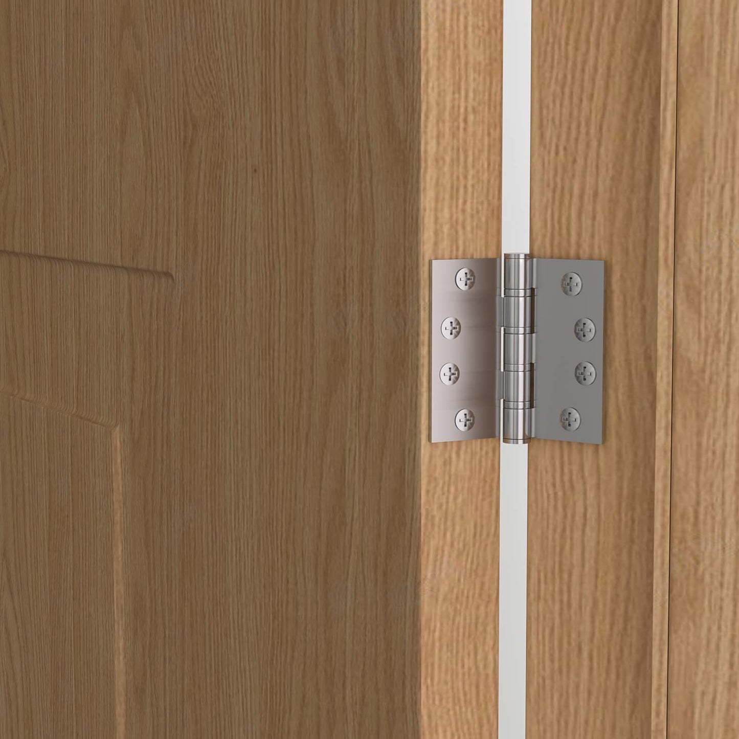 Satin Nickel 4in x 4in Ball Bearing with Square Corner Door Hinges for Exterior Doors