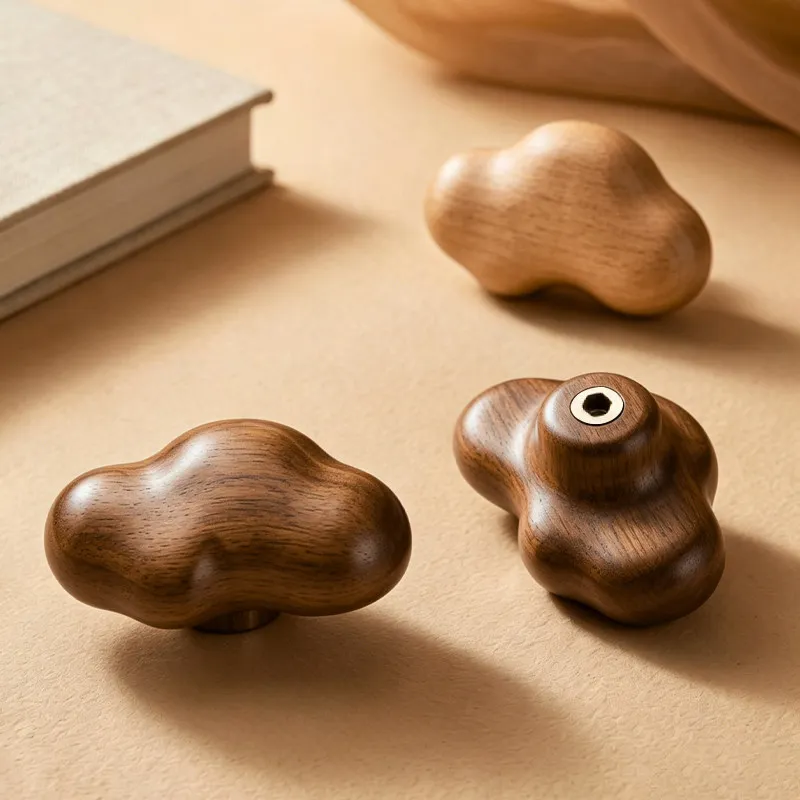 Cloud-Shaped Wood Cabinet Knob for Dressers and Cabinets