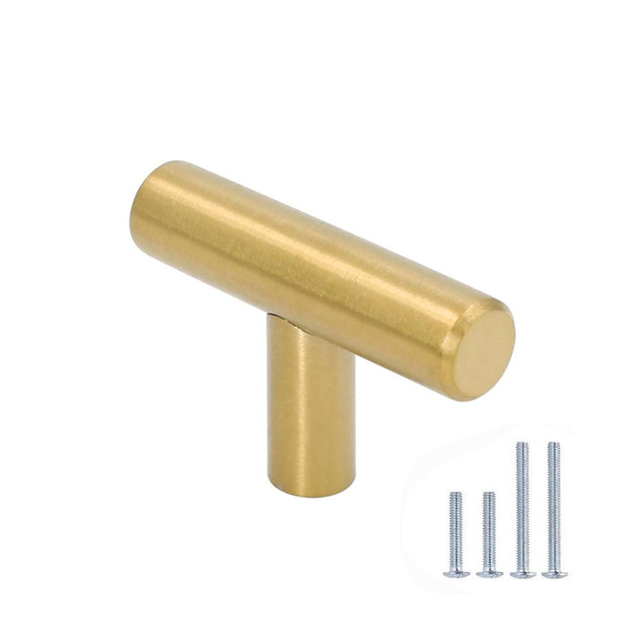 Comforsyco 10 Pack Brushed Gold Stainless Steel Cabinet Pulls