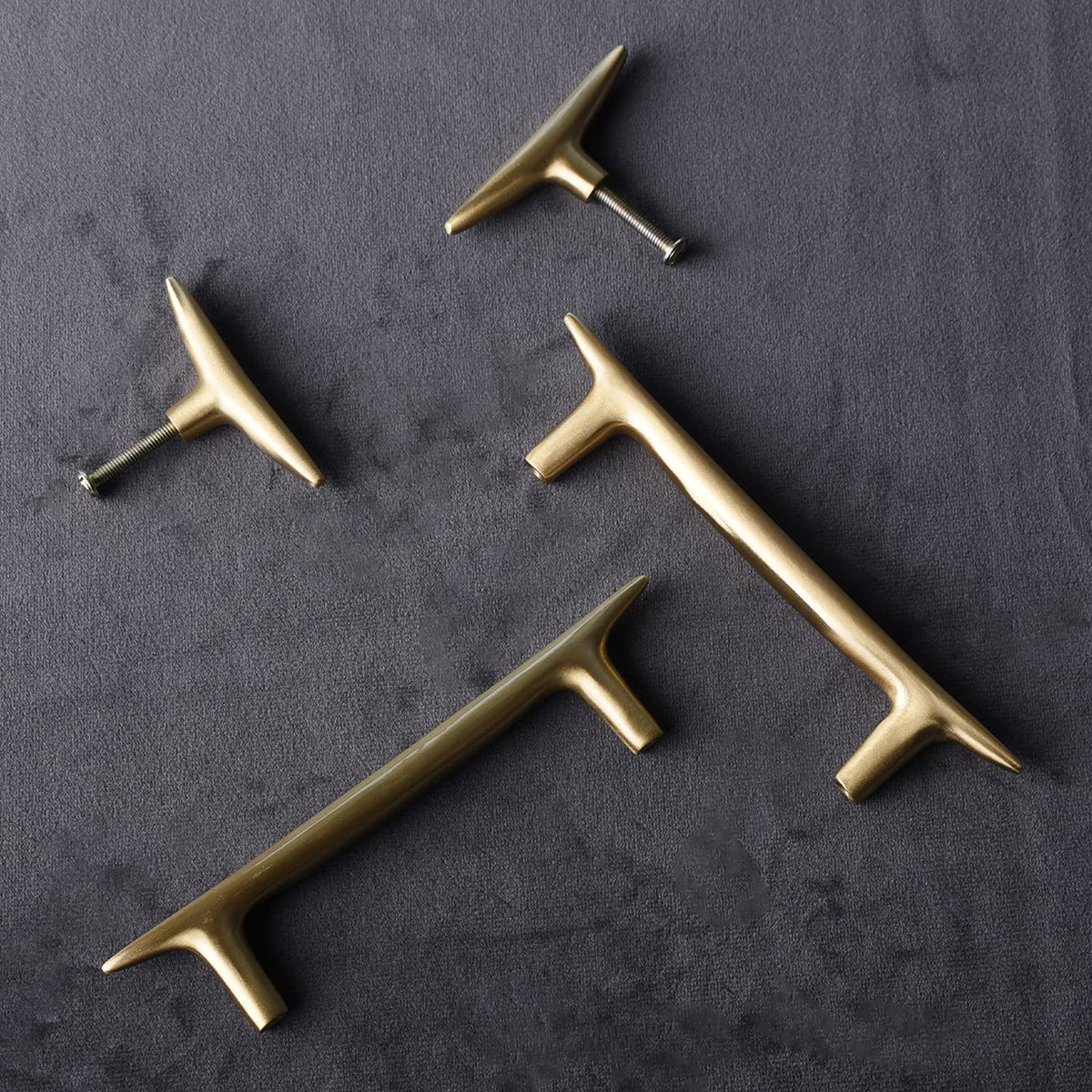 Comforsyco 1Modernist Soild Gold Brass Cabinet Handles And Kitchen Cupboard Knobs