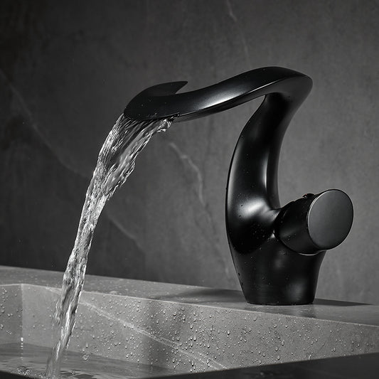 Aria Modern Single Handle Waterfall Bathroom Sink Faucet