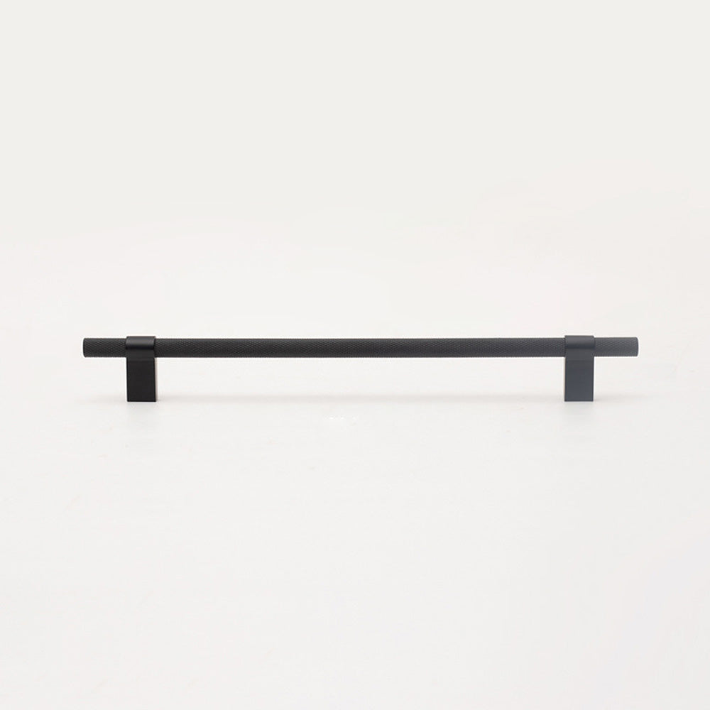 Comforsyco Black / Gold Knurled Round Bar Cabinet Pulls and Drawer Handles
