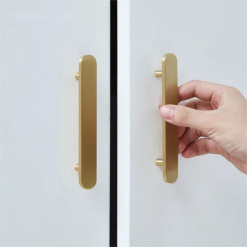 Comforsyco Brushed Brass Rounded Bar Cabinet Pulls