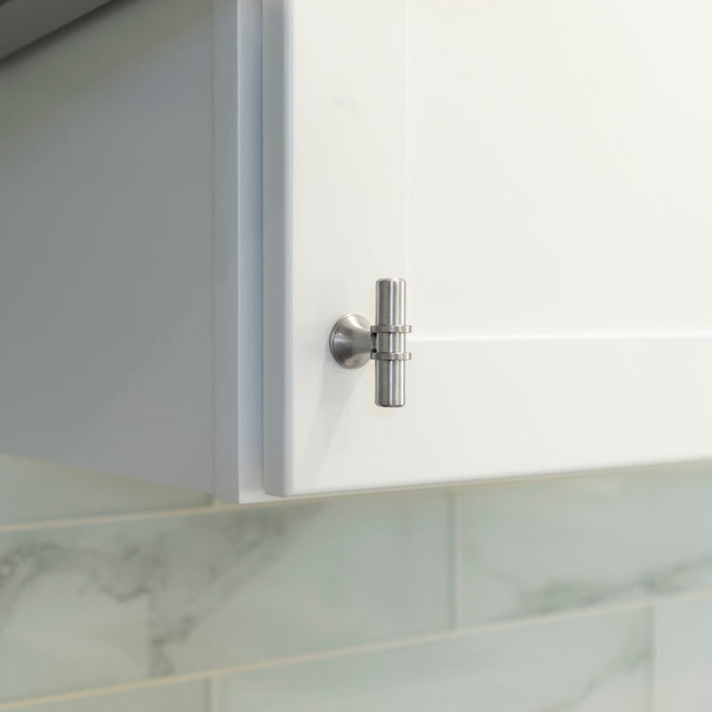 Comforsyco Brushed Nickel & Black Cabinet Pulls Solid Modern Drawer Pulls