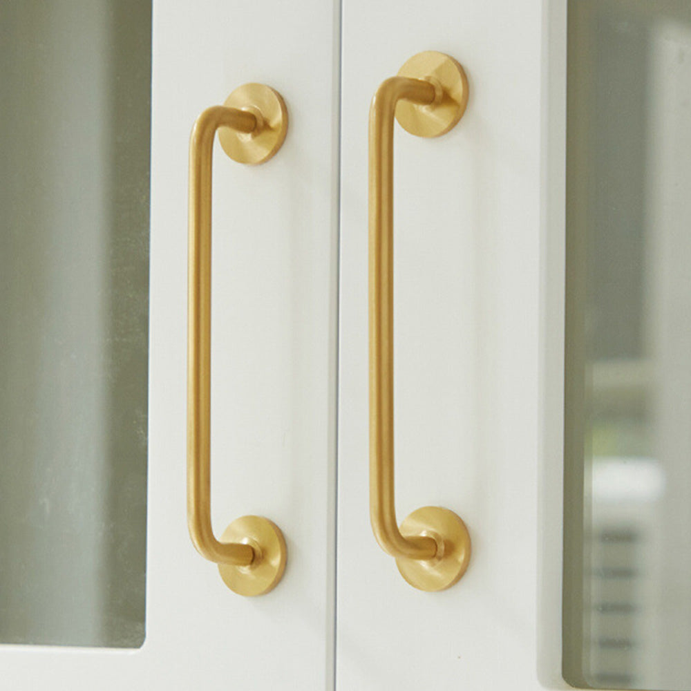 Comforsyco Gold Brass Round Bar Cabinet Handles and Drawer Pulls
