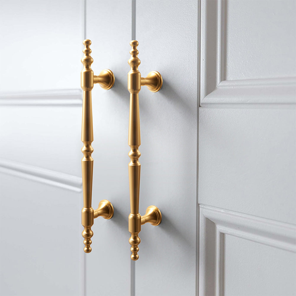Comforsyco Gold Turned Bar Cabinet Handles and Drawer Pulls