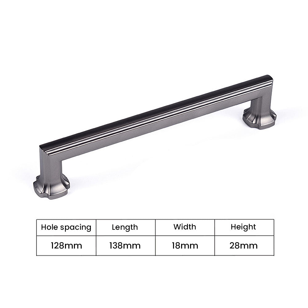 Comforsyco Grooved Black Gray Cabinet Handles and Knobs
