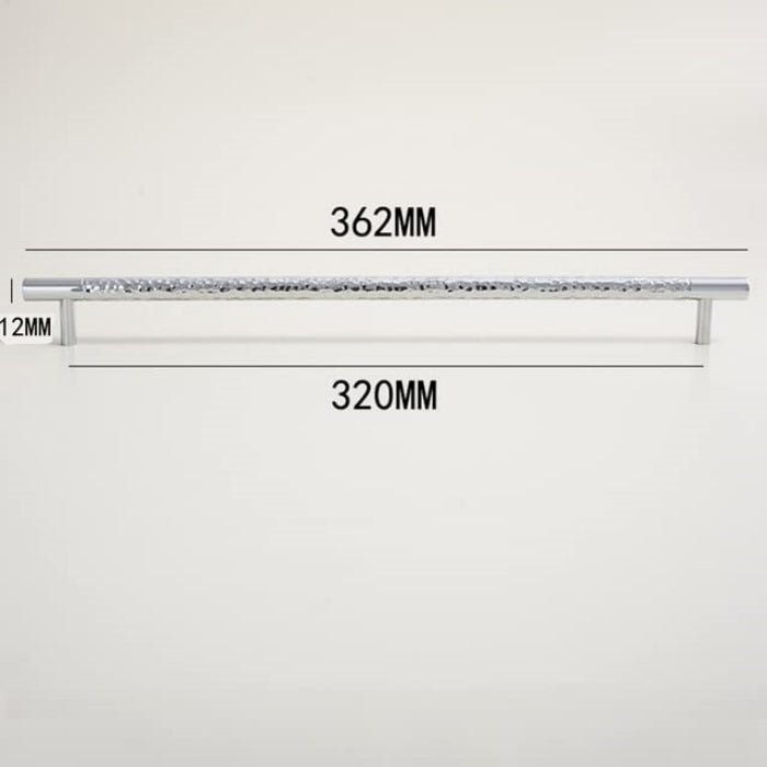 Comforsyco Hammered Silver Cabinet Pulls, Brass Bar Handles