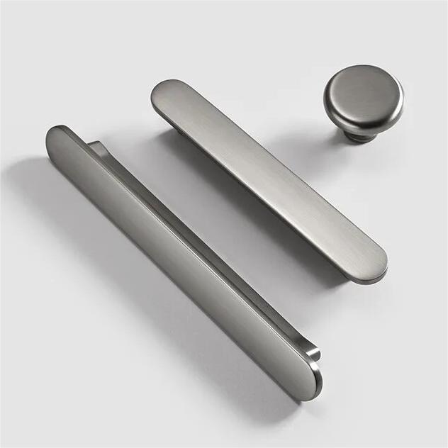 Comforsyco Minimalist Flat Rounded Bar Cabinet Pulls and Round Knobs