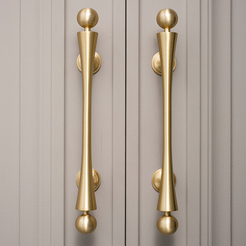 Comforsyco Modern Scroll-Inspired Brass Cabinet Pulls