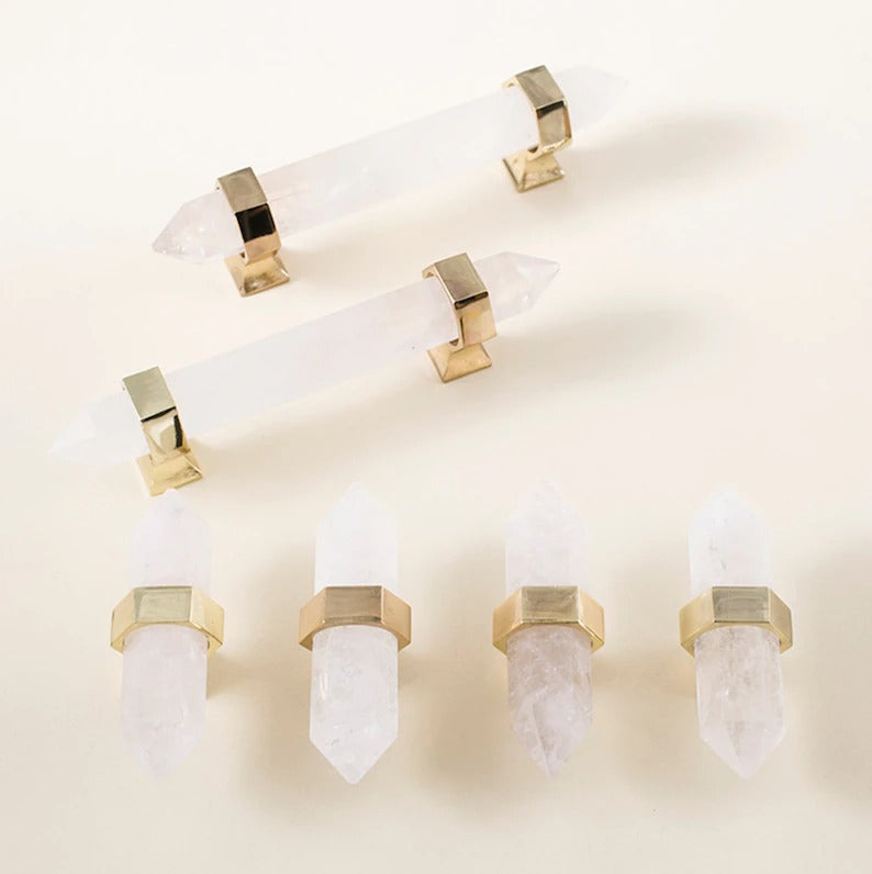Comforsyco Natural Crystal Cabinet Handles and Dresser Knobs
