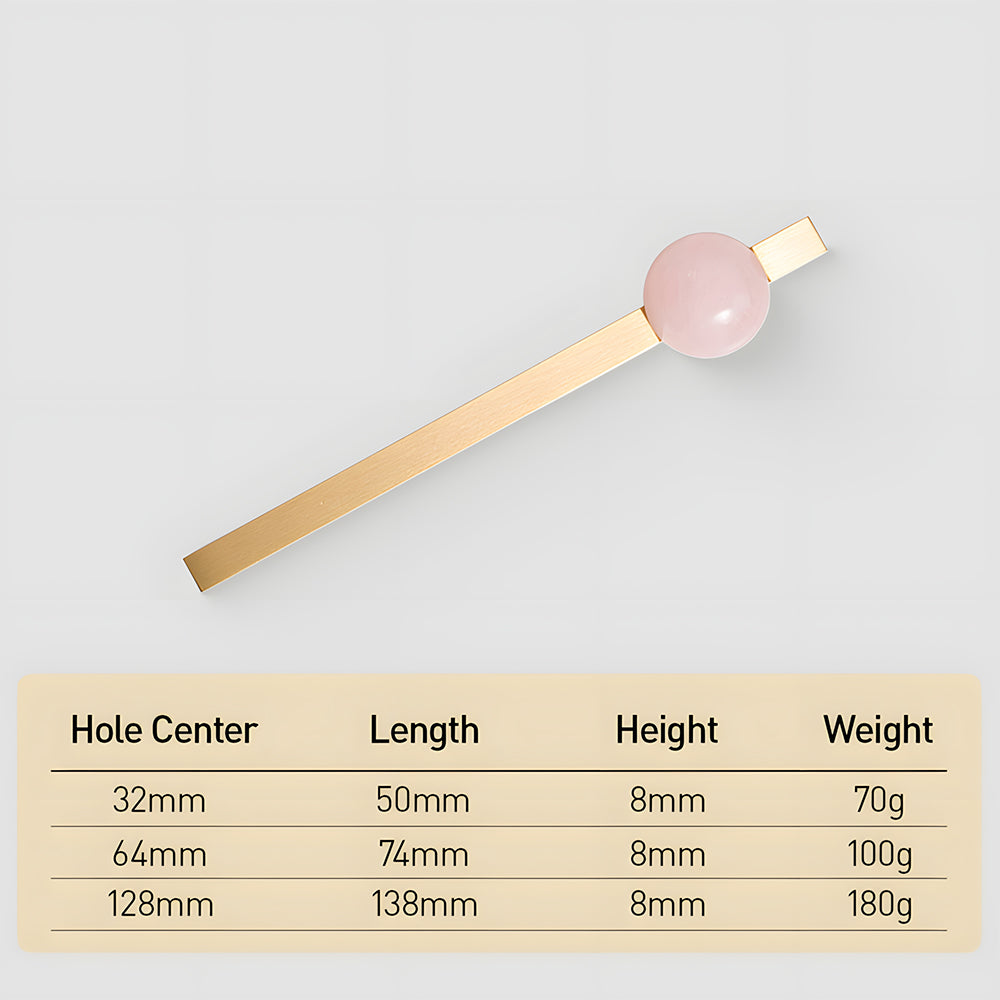 Comforsyco Natural Crystal Sphere Brass Cabinet Handles and Knobs
