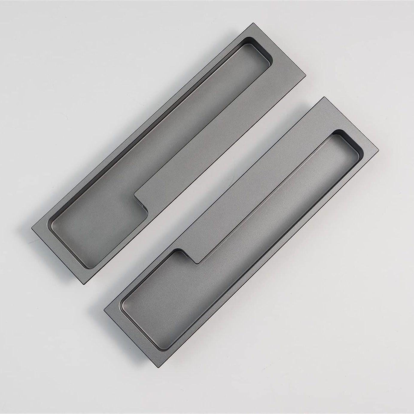Comforsyco Recessed Cabinet Pulls with Offset Finger Grip