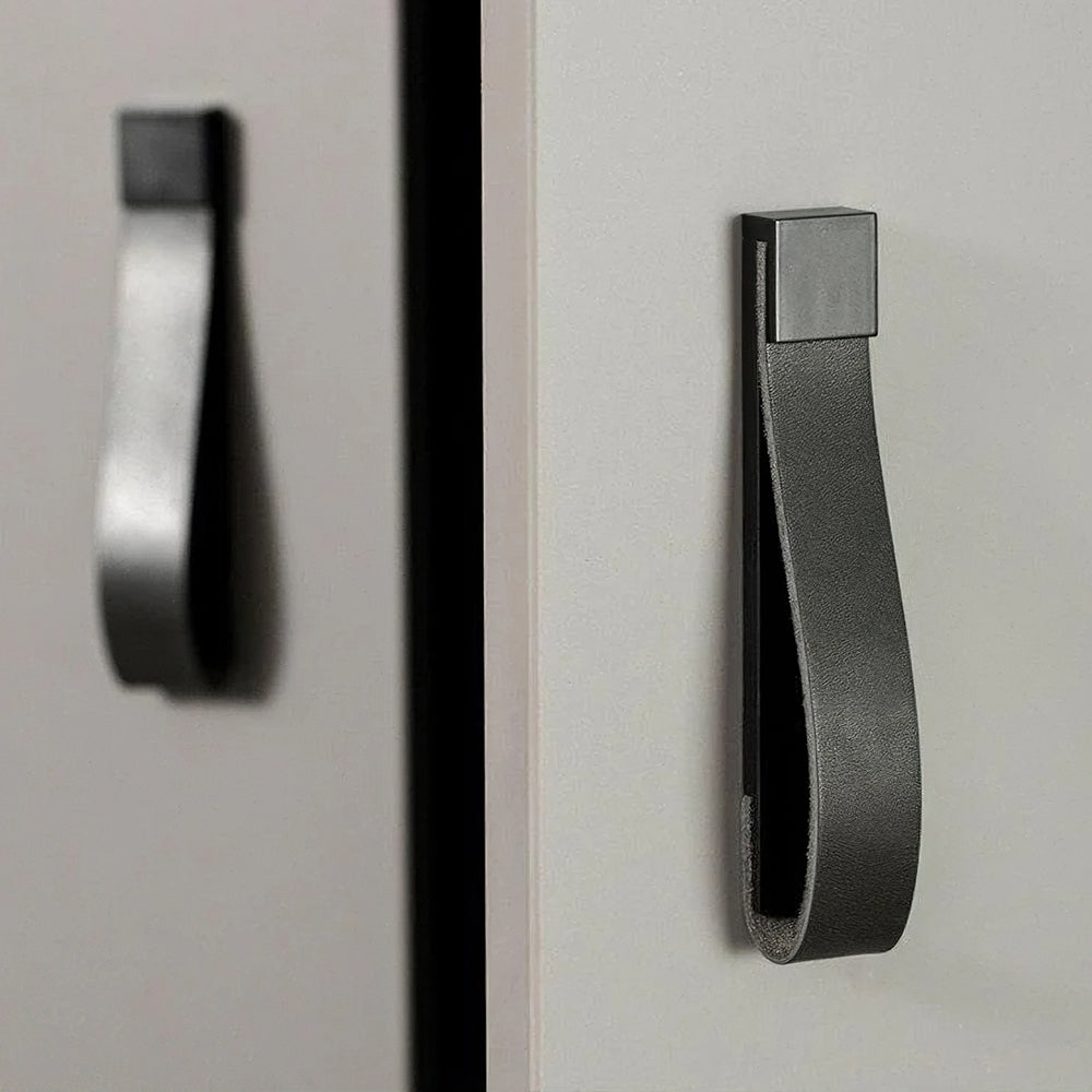 Comforsyco Soft Leather Loop Cabinet Handles for Wardrobes