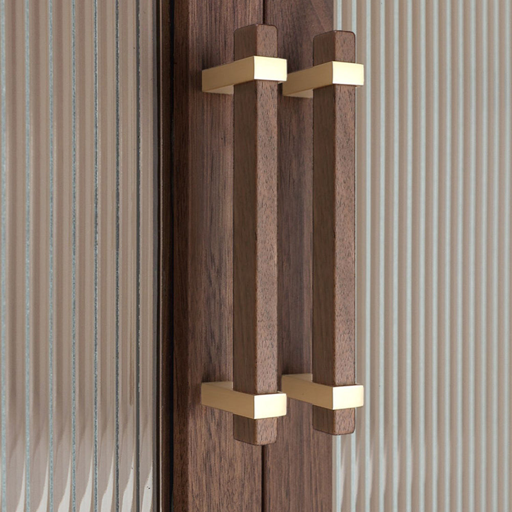 Comforsyco Square T-Bar Wooden Walnut Kitchen Cabinet Pulls