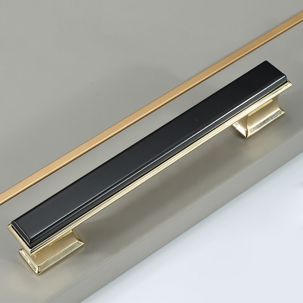 Comforsyco Two-Tone Black and Gold Cabinet Pulls and Knobs for Wardrobes