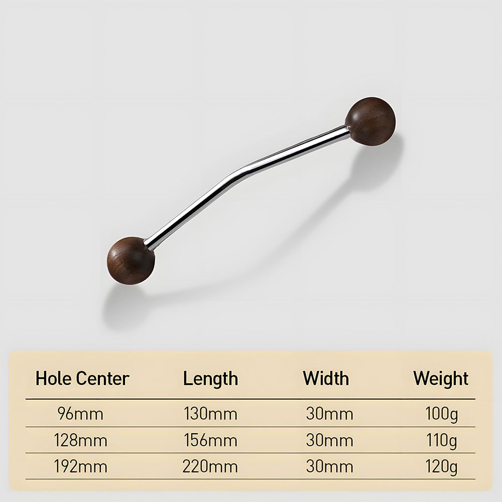 Comforsyco Walnut Round Head Cabinet Handles for Wardrobes