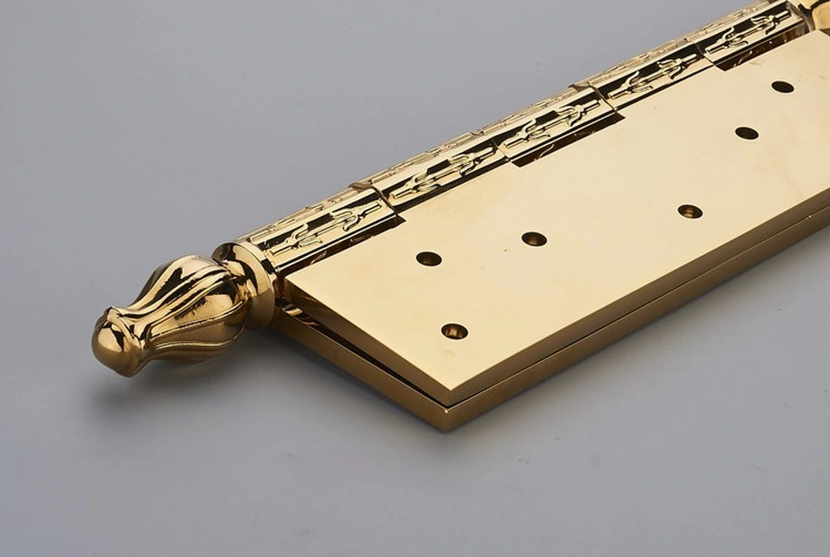 Hadrian Decorative Brass Exterior Door Hinges with Scrollwork