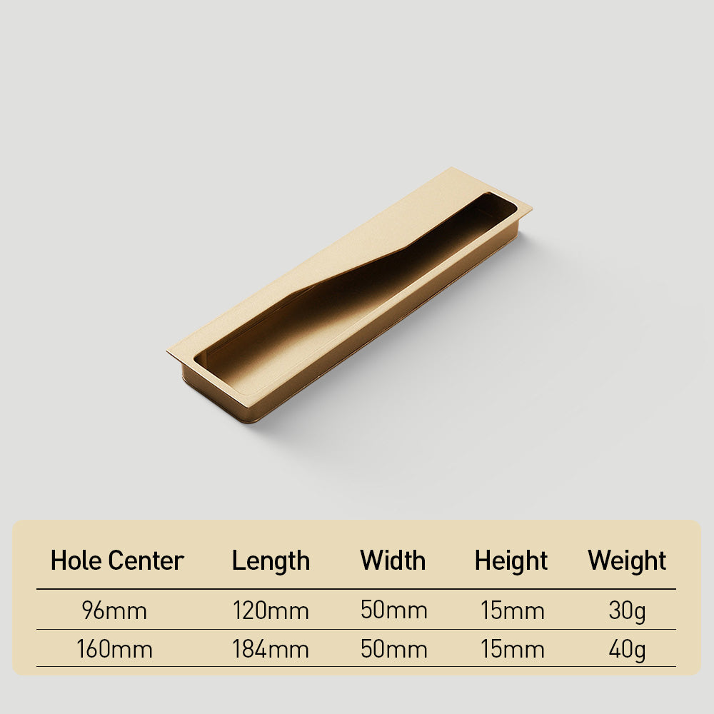 Angular Grip Rectangular Recessed Cabinet Pulls