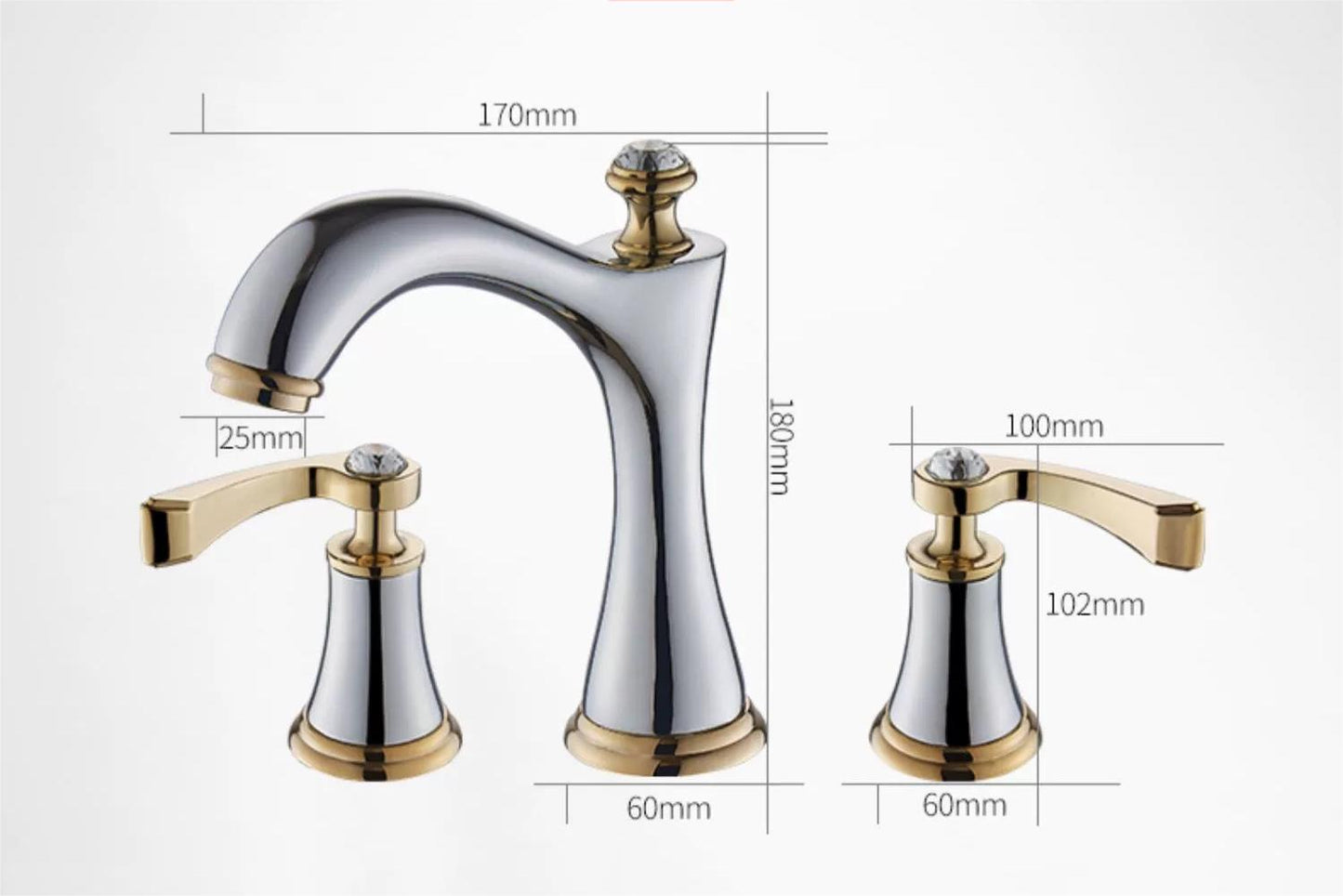 Traditional High-Arc Two-Handle 3-Hole Widespread Bathroom Sink Faucet