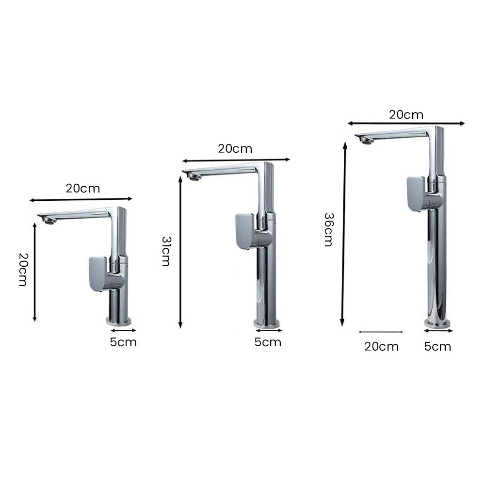 Ferron Modern Waterfall Single-Hole Bathroom Sink Faucet with 360° Swivel Spout