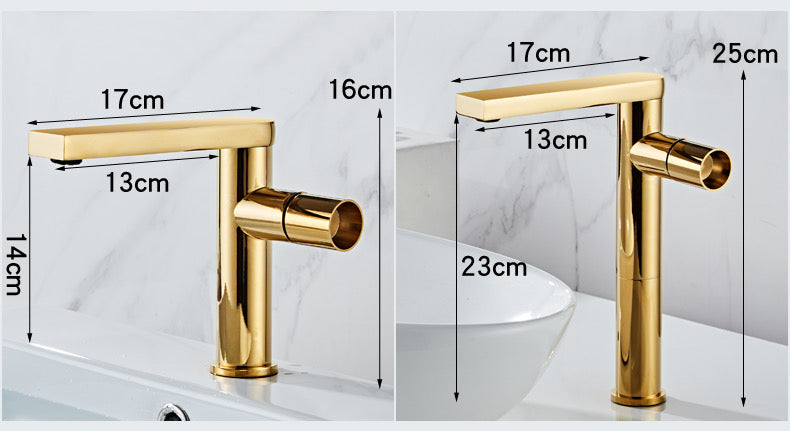 Keston Modern Single-Handle 360° Swivel Bathroom Sink Faucet with Flat Spout