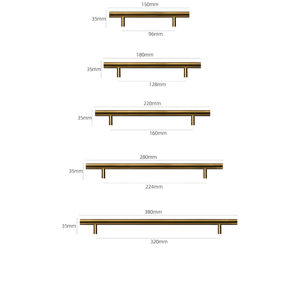 Bronze Brass Round Bar Cabinet Pulls for Wardrobes