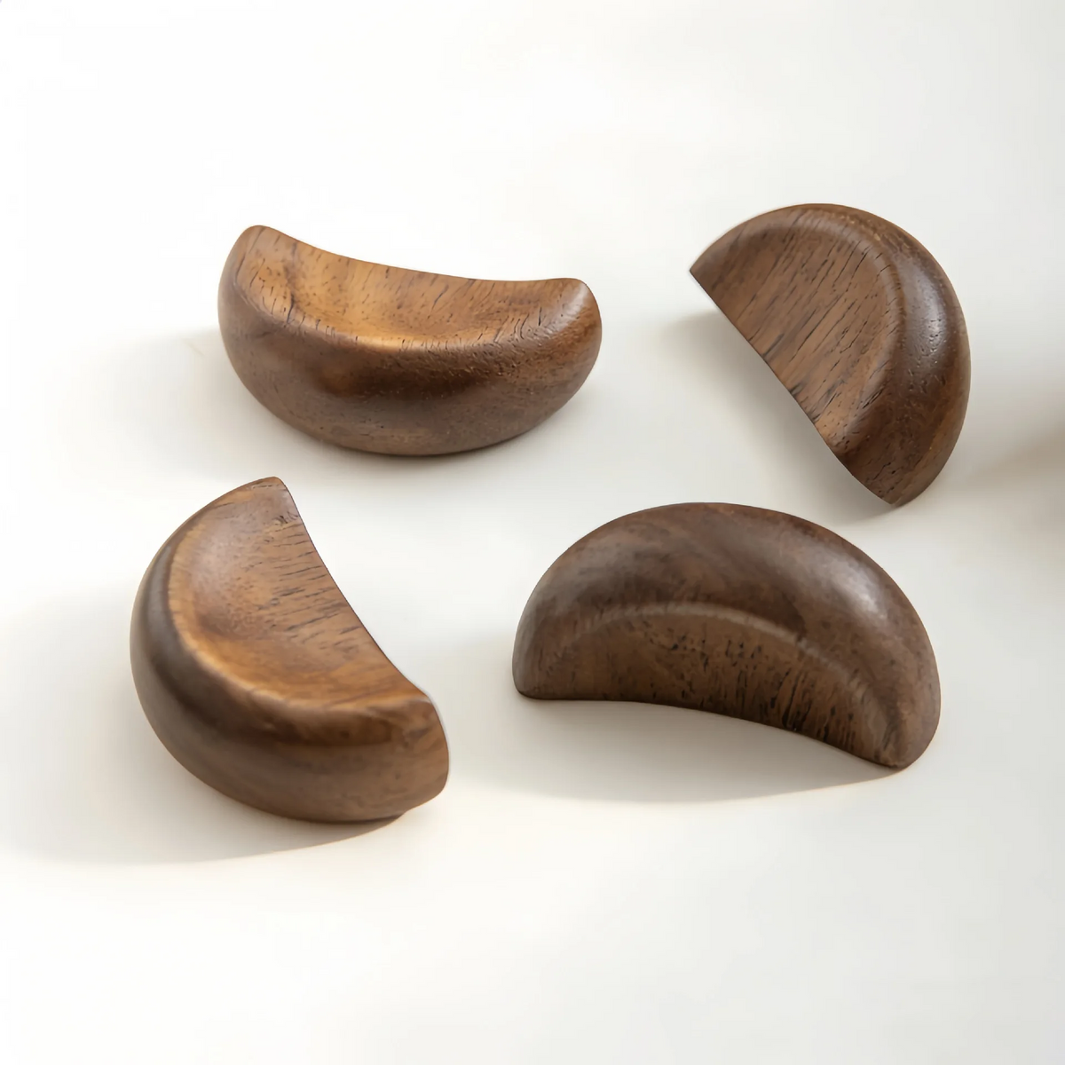 Mid-Century Modern Crescent Wood Cabinet Pull