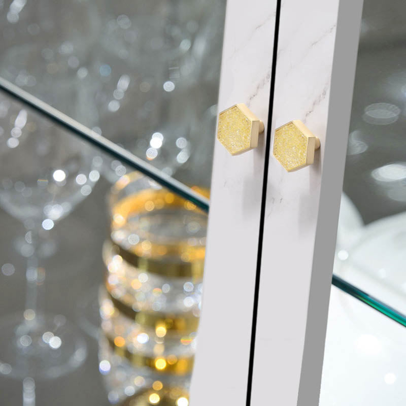 Hexagon Cabinet Knobs with Colored Insets