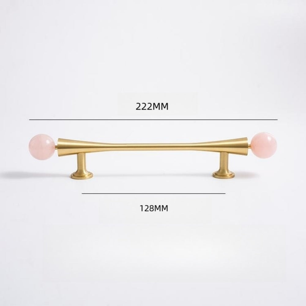 Pink Crystal Cabinet Pulls and Knob with Gold Finish
