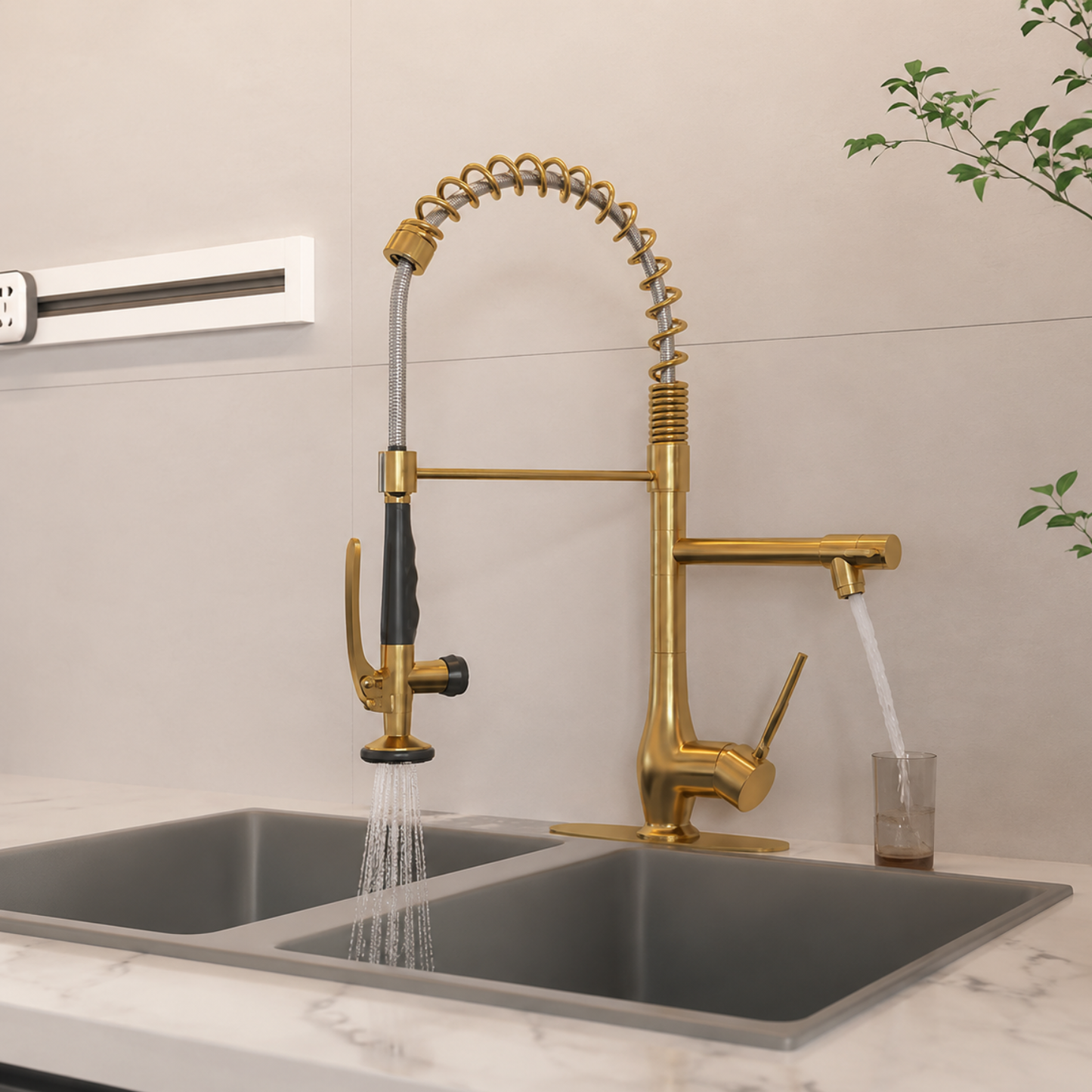 Rivet Commercial Pull-Down Kitchen Faucet