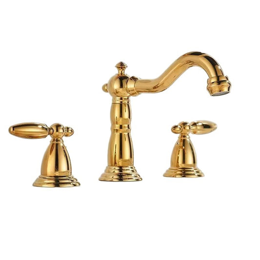 Verona Vintage-Inspired High-Arc Two-Handle 3-Hole Widespread Bathroom Sink Faucet