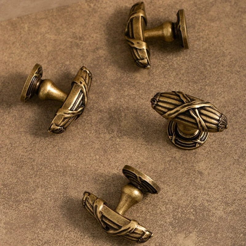 Vintage Fan-Shaped Brass Cabinet Knob