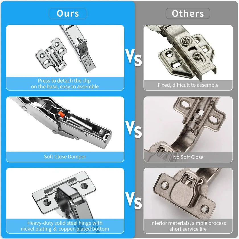 Orion 175° Soft-Close Frameless Lazy Susan Hinges – Full Overlay, 2-Pack