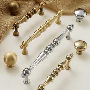 Vintage Turned Brass Cabinet Pulls and Knobs for Wardrobes