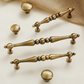 Vintage Turned Brass Cabinet Pulls and Knobs for Wardrobes