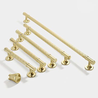 Textured Round Bar Cabinet Handles and Knobs