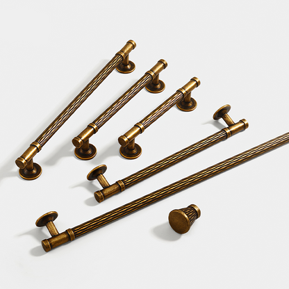 Textured Round Bar Cabinet Handles and Knobs