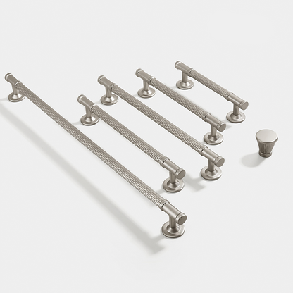 Textured Round Bar Cabinet Handles and Knobs
