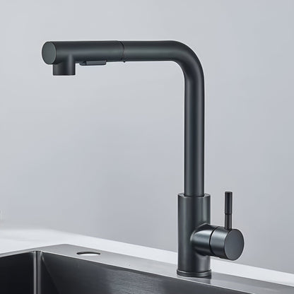 Noir Modern Matte Black Pull-Out Kitchen Faucet