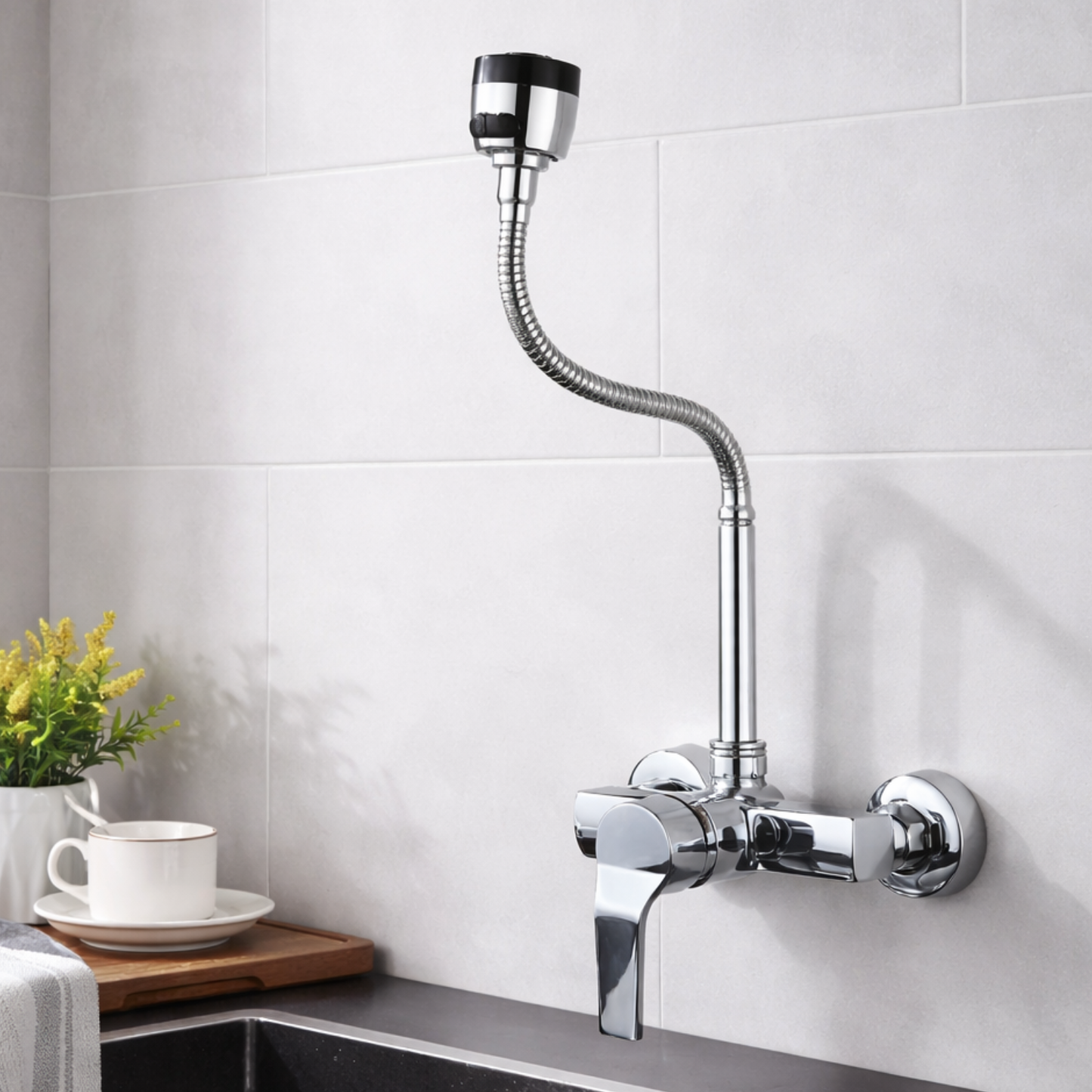 Reno Dual Hole Wall Mount Kitchen Sink Faucet