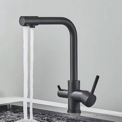 Selma Three-Way Kitchen Faucet with Filter Tap Reverse Osmosis Filters Compatible