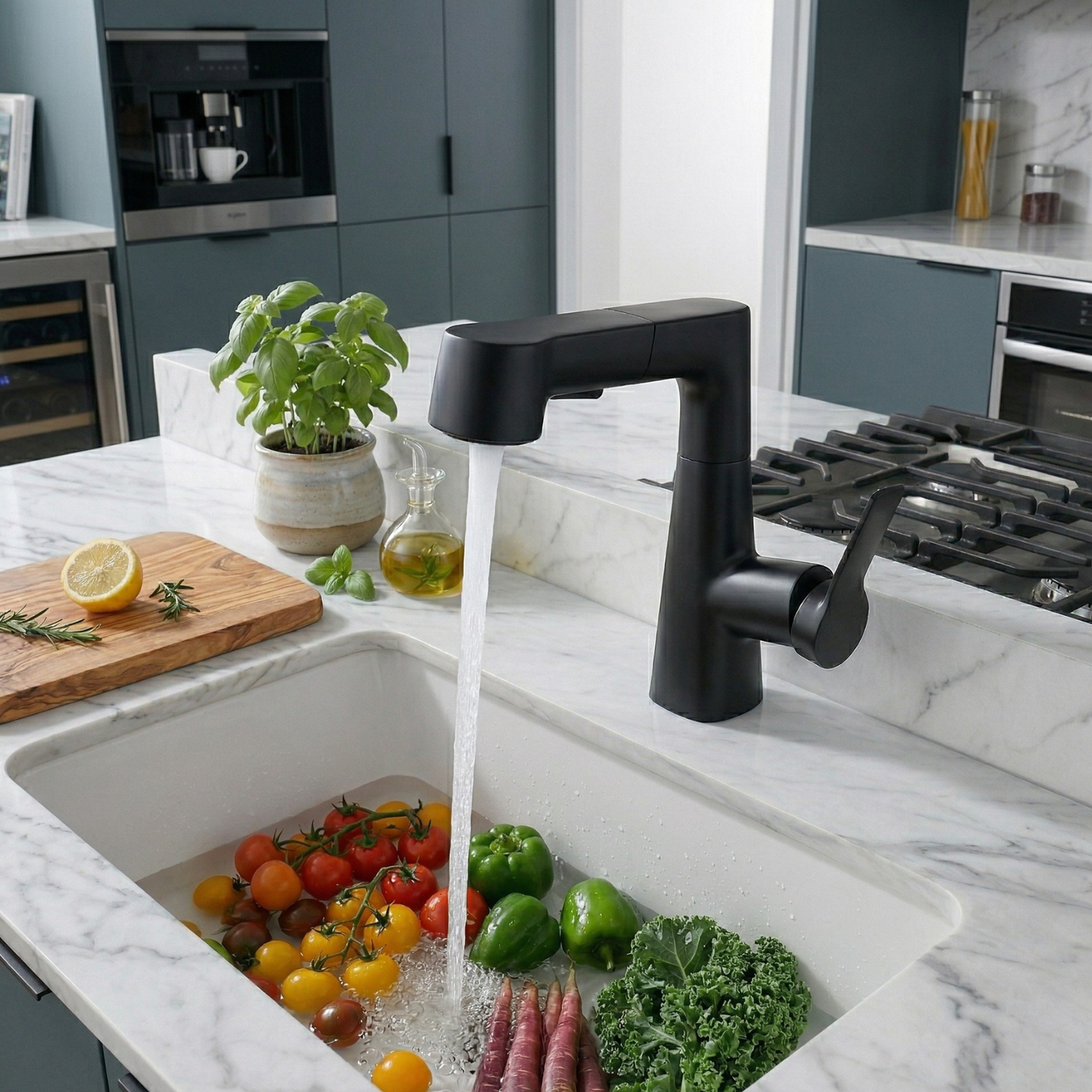 Astra Pull-Out Lift Faucet 360° Rotatable Stainless Steel Sink Mixer