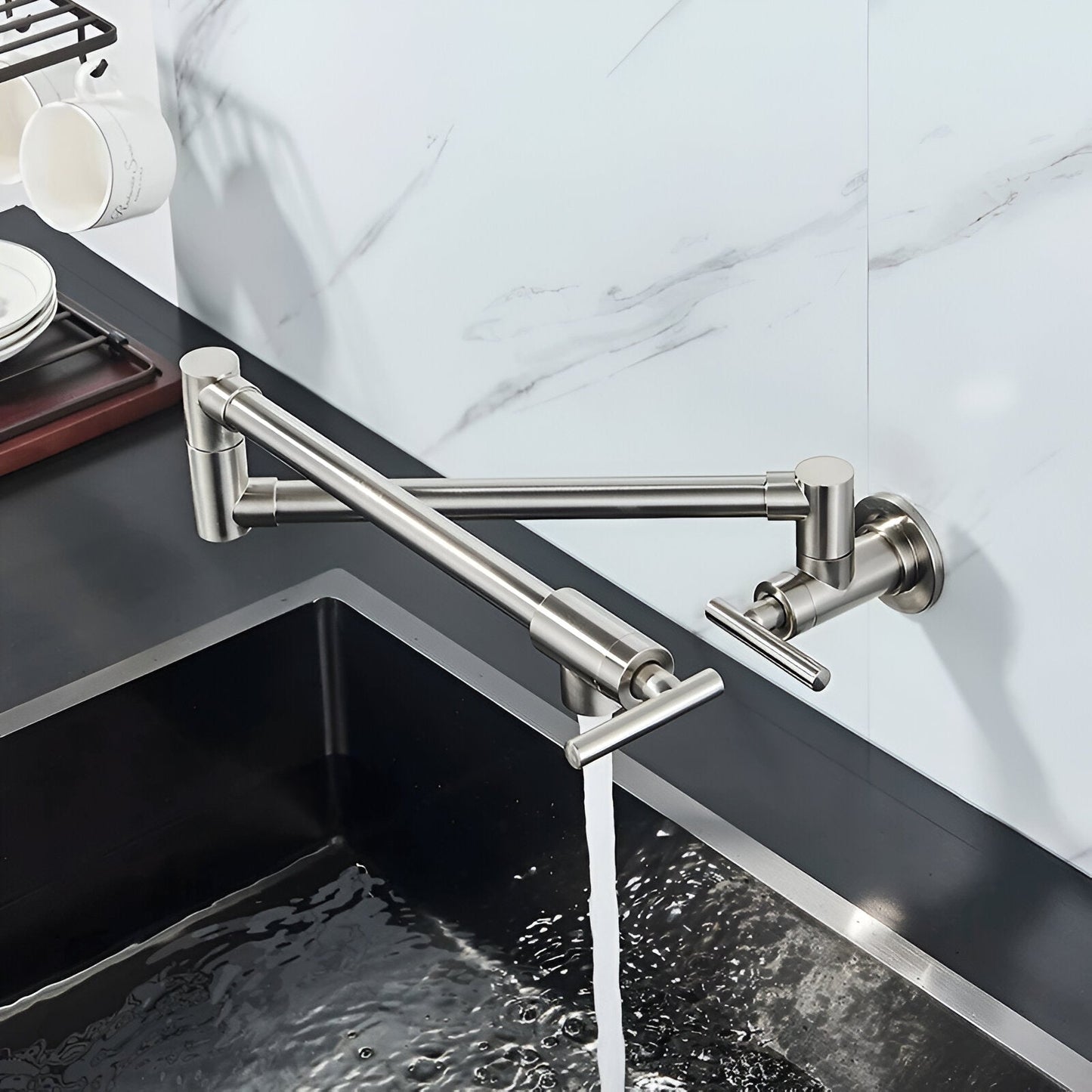 Arlo Wall-Mounted Folding Pot Filler Kitchen Faucet