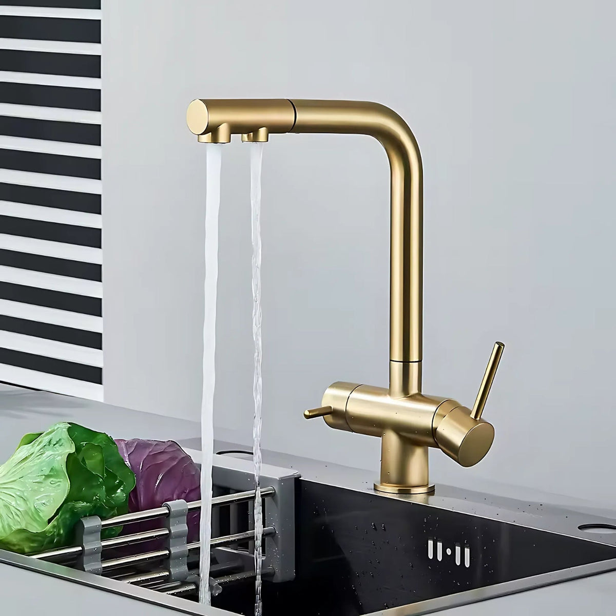 Mira Pro Three-Way Pull-Out Kitchen Faucet with Filter Tap Reverse Osmosis Compatible